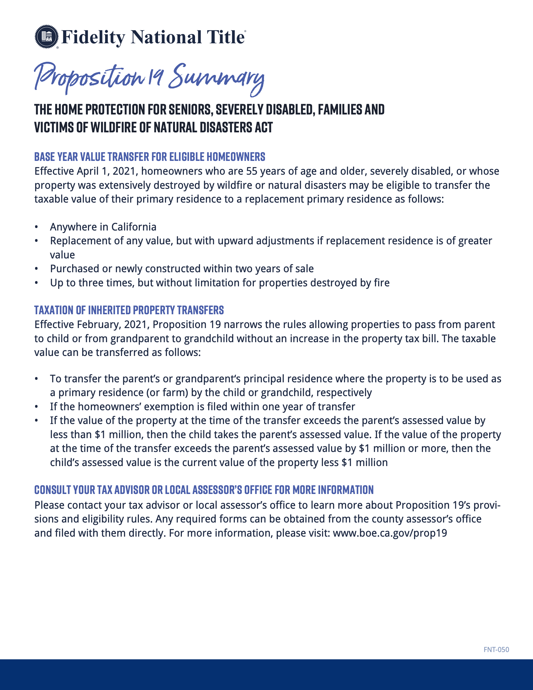 ๐ Prop 19 Summary Flyer